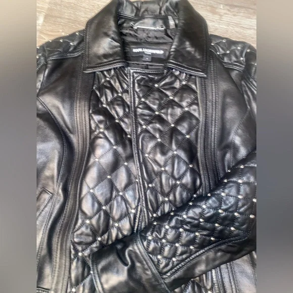 Karl Lagerfeld Leather Jacket - Picture 2 of 4